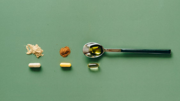 Powder_ herb_ and oil capsule fills shown beside empty capsule shells before filling.